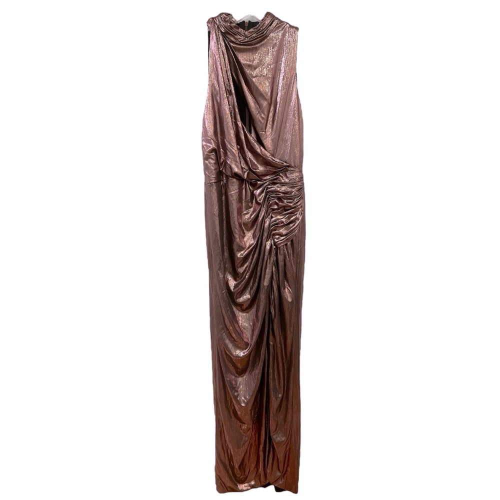 Mac Duggal Brown High Neck Sleeveless Gown Size 10 - Picture 5 of 6